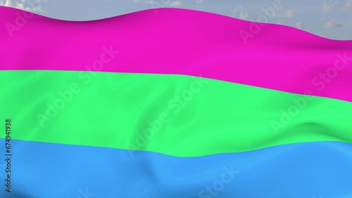 Loop der Pride Fahne wehend im Wind als Nahaufnahme 4K	