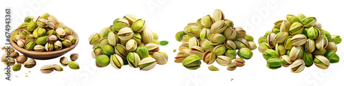 Unshelled pistachios Hyperrealistic Highly Detailed Isolated On Transparent Background Png File