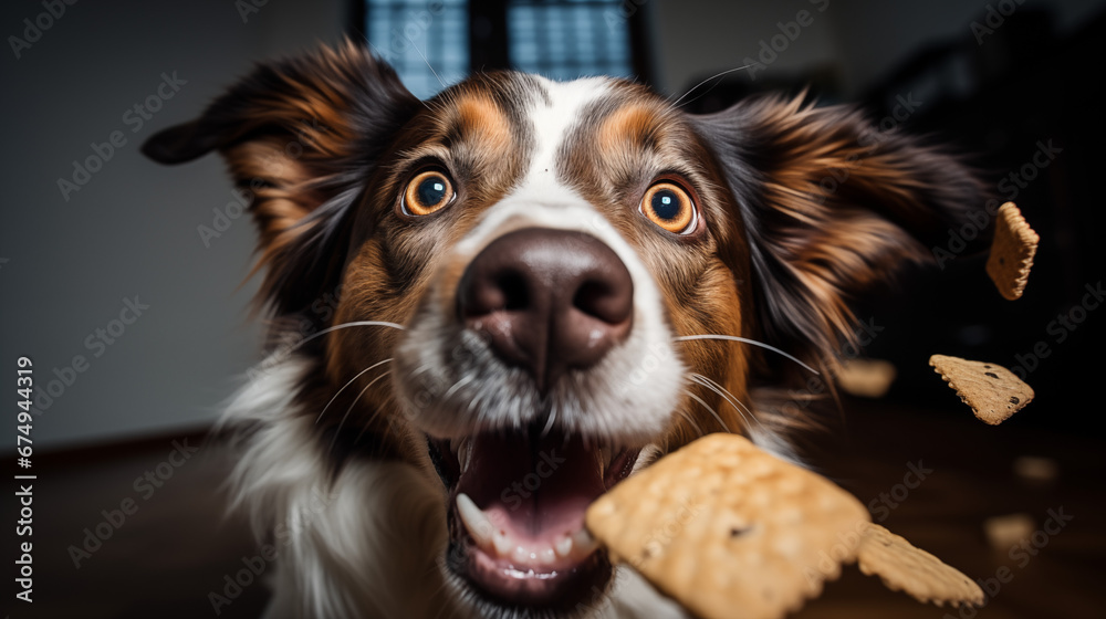 Airborne Delight: A Dog Catching a Treat