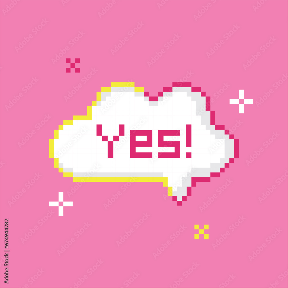 Isolated pixel speech bubble with a cartoon expression Vector