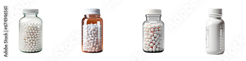 White pill bottle Hyperrealistic Highly Detailed Isolated On Transparent Background Png File