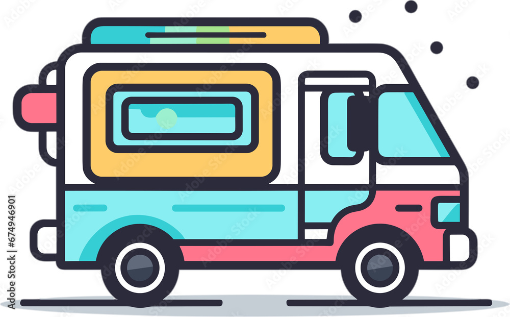 colorful foodtruck illustration colorful foodtruck illustration