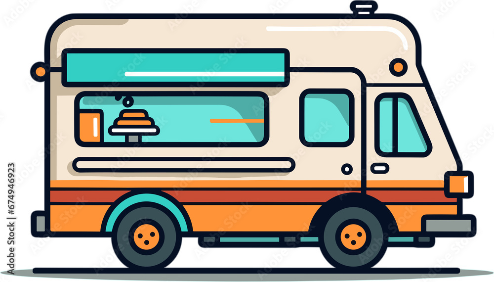 colorful foodtruck illustration