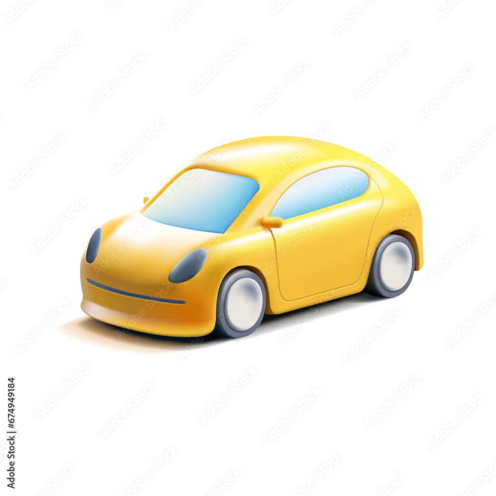 Yellow 3D car. Isometric image of a modern car, for design concepts of delivery, advertising, professional activities, and new technologies. Yellow 3D car. Isometric image of a modern car, for design concepts of delivery, advertising, professional activities, and new technologies.