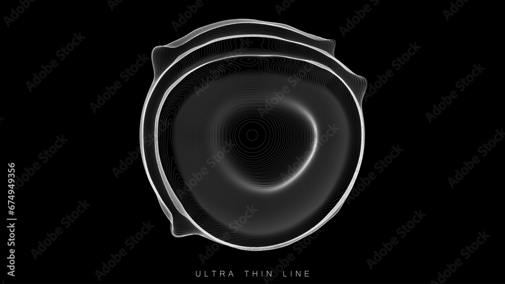 Ultra thin line fluid geometry. Dynamic vector distorted spheres. Ultra thin line fluid geometry. Dynamic vector distorted spheres.