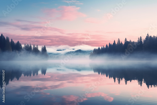 Breathtaking Calmness Landscape with Lake Mountains