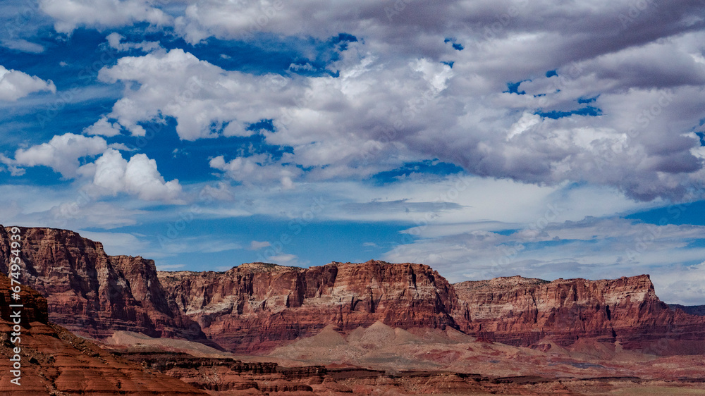 Outstanding beauty of a Vermilion Cliffs mesa viewed from Highway 89a in Arizona