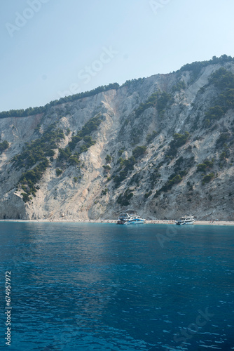 Panoramic view of coastline of Lefkada, Ionian Islands, Greece
