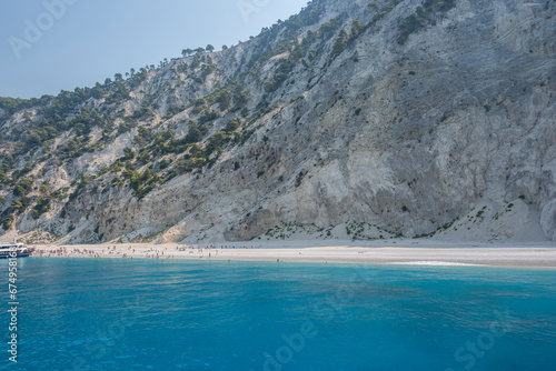 Panoramic view of coastline of Lefkada, Ionian Islands, Greece