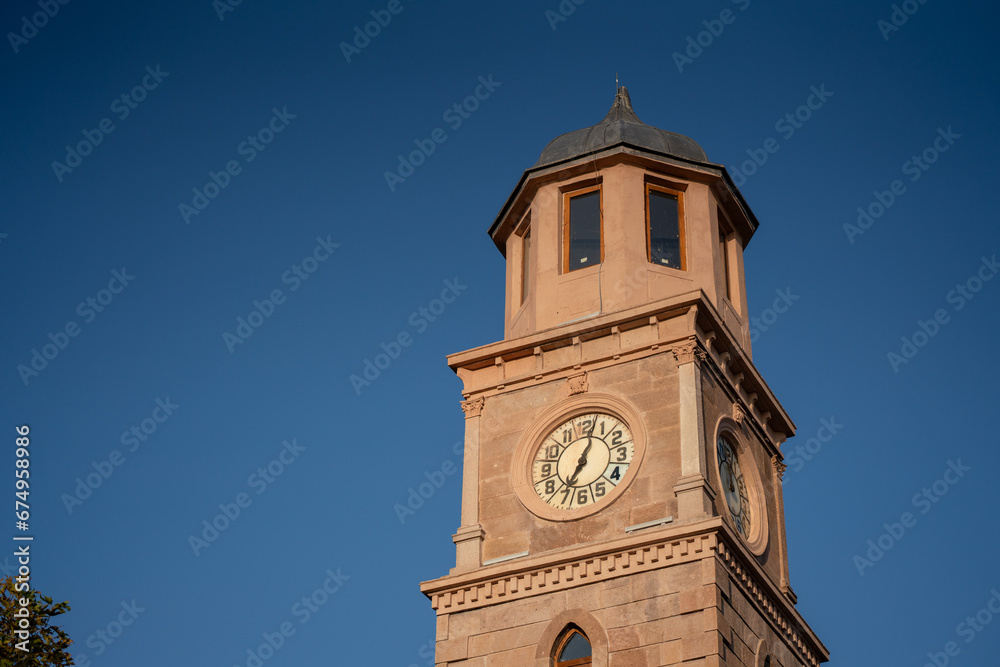 A part of The famous clock tower in Canakkale city center 