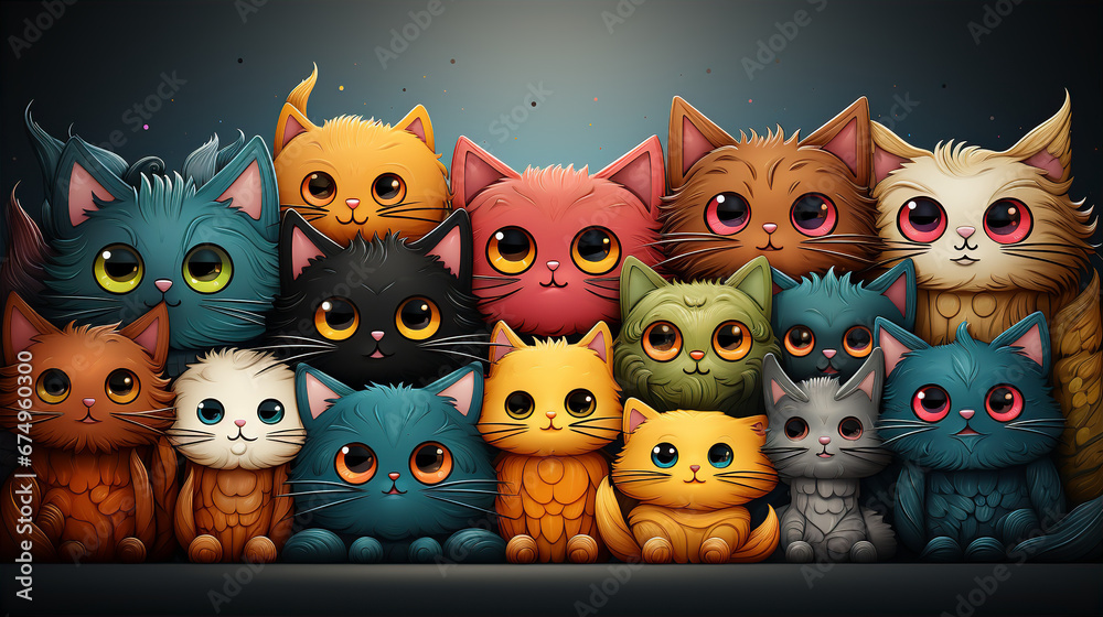 Colorful cats Colorful cats