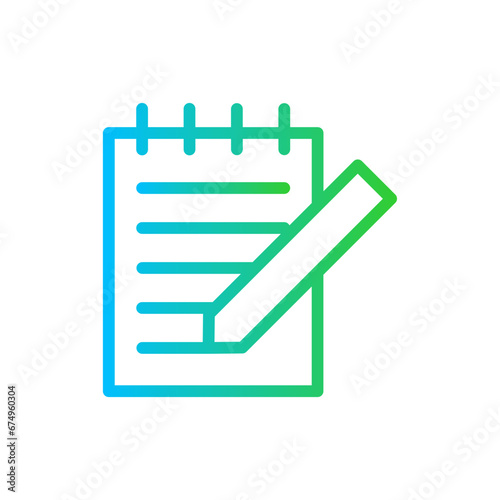 Copywriting marketing icon with blue and green gradient outline style. copywriter, business, writer, content, office, education, concept. Vector illustration © SkyPark