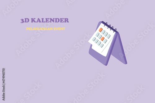 Event management concept with icons. Events, scheduling, creativity. 3D vector icon. Vector colorful illustration.