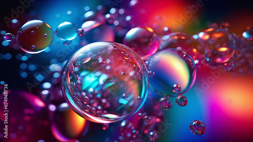 Abstract shining colorful bubbles background. © Framefolio