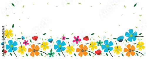 Spring and summer background with small flower. Botanical illustration minimal style. 