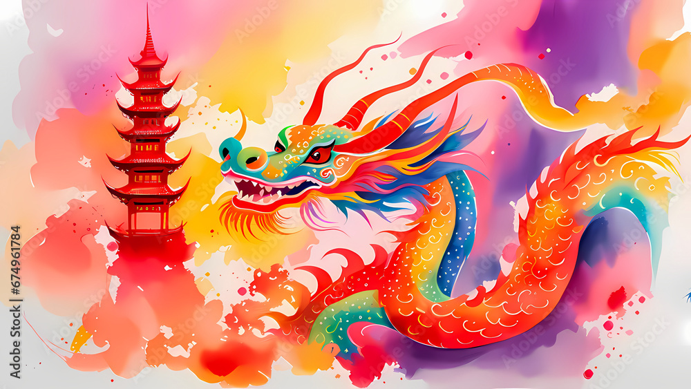 The Dragon is an animal in the Chinese zodiac related to the Chinese calendar. 2024 is a year of Wood Dragon. The Dragon is born under the sign of luck. AI-generated digital illustration. The Dragon is an animal in the Chinese zodiac related to the Chinese calendar. 2024 is a year of Wood Dragon. The Dragon is born under the sign of luck. AI-generated digital illustration.