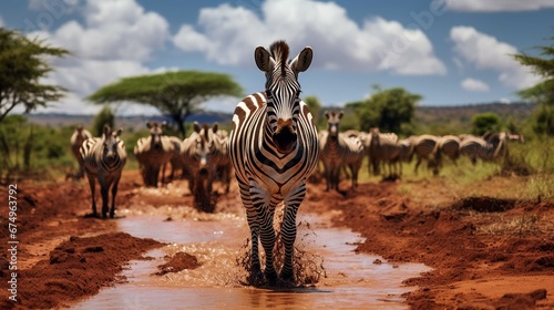 Zebras in tsavo east national park in kenya photography ::10 , 8k, 8k render