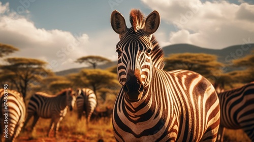 Zebras in tsavo east national park in kenya photography ::10 , 8k, 8k render photo