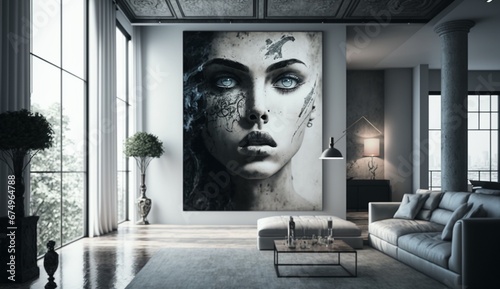 Choose a focal point for the photo interiors design Ai generated art