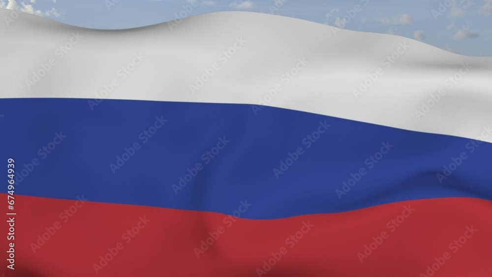Loop der Russland Fahne wehend im Wind als Nahaufnahme 4K Loop der Russland Fahne wehend im Wind als Nahaufnahme 4K
