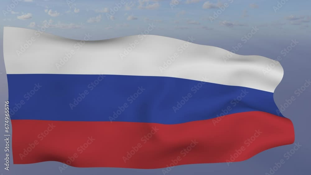 Loop der Russland Fahne wehend im Wind als Nahaufnahme 4K Loop der Russland Fahne wehend im Wind als Nahaufnahme 4K