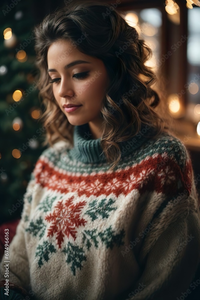 portrait of a woman in winter
warm winter sweater for winter time. portrait of a woman in winter
warm winter sweater for winter time.
