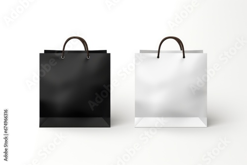Paper Shopping Bags mockup on white background