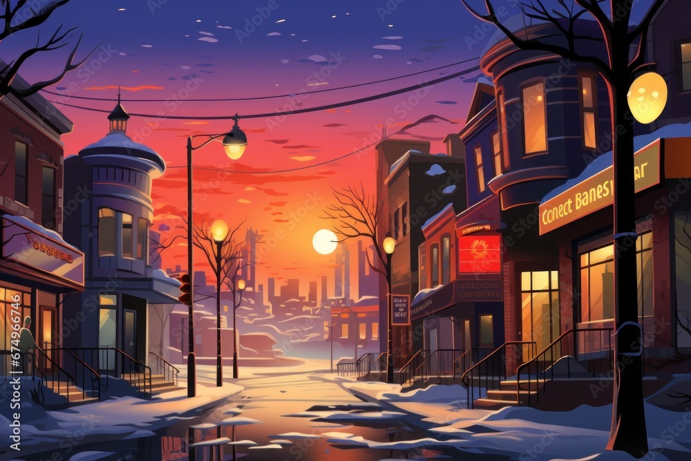 Urban Winter Scenes - Generative AI
