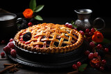 Thanksgiving pie background. Ai generative art