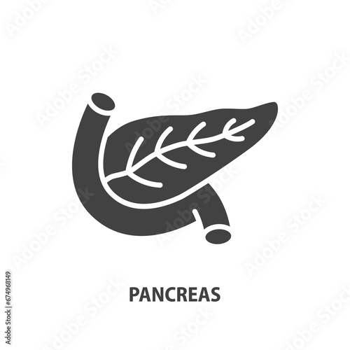 Pancreas glyph icon. Human internal organ. Vector illustration.