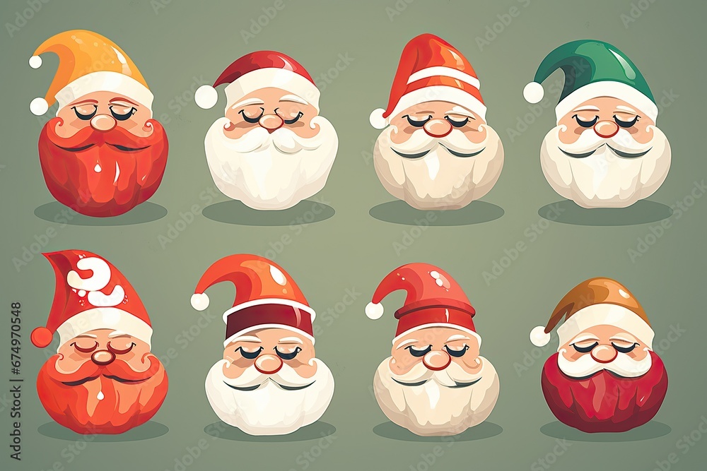 Diverse Santa Claus Icon Set – Your Festive Holiday Design Essentials Diverse Santa Claus Icon Set – Your Festive Holiday Design Essentials