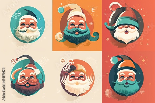 Diverse Santa Claus Icon Set – Your Festive Holiday Design Essentials