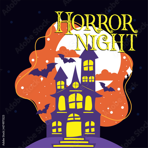 Halloween horror night poster Vector