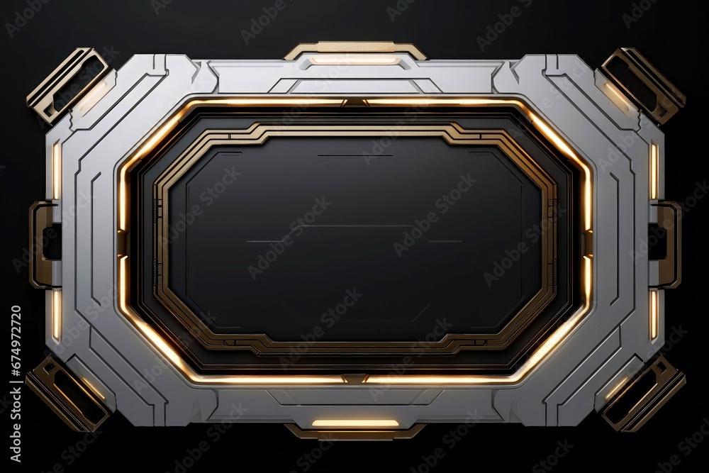 Abstract high tech black border, futuristic technology background Abstract high tech black border, futuristic technology background