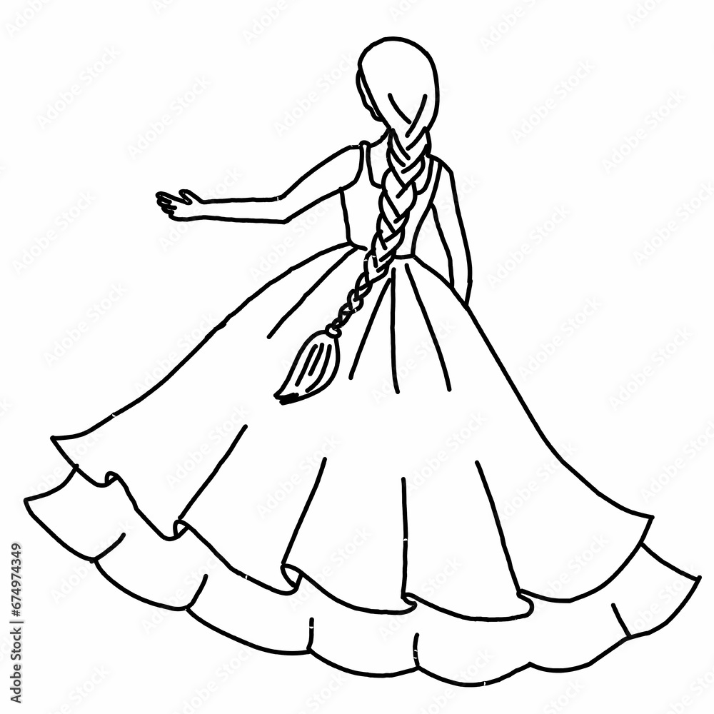 Fototapeta premium coloring page bride illustration