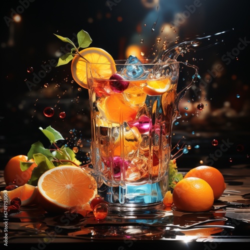 Cocktail real style illustration wallpaper masterpi Ai generated art photo