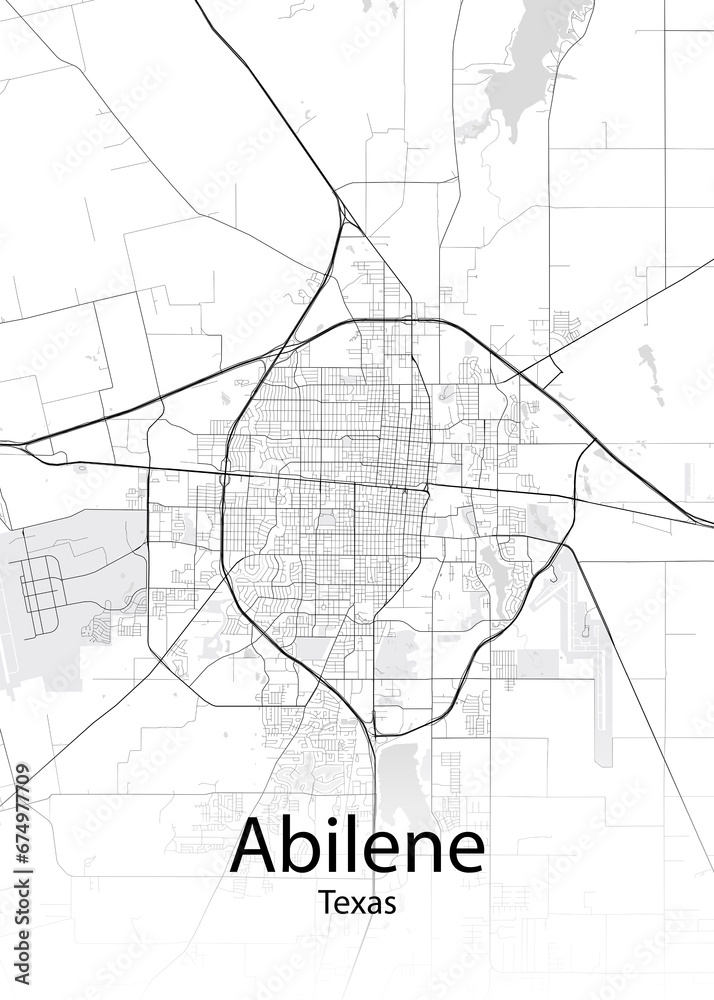 Abilene Texas Minimalist Map