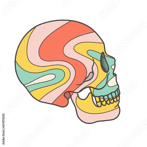 Colorful human skull (ID: 674978305)
