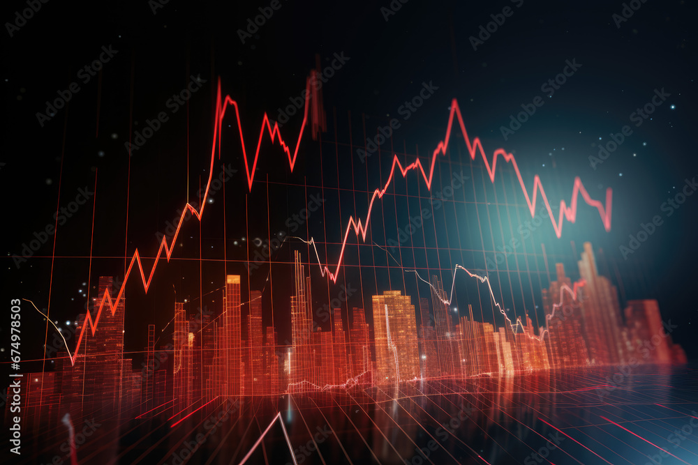 Stock Market Crash: Red Market Trading Chart Stock Market Crash: Red Market Trading Chart