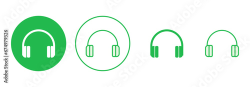 Headphone icon set. Headvector icon symbols