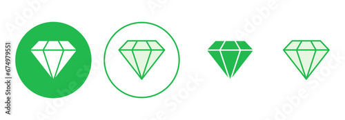 Diamond icon set. diamond gems vector icon.