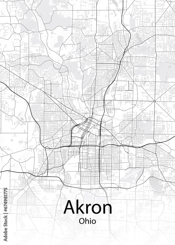 Akron Ohio minimalist map