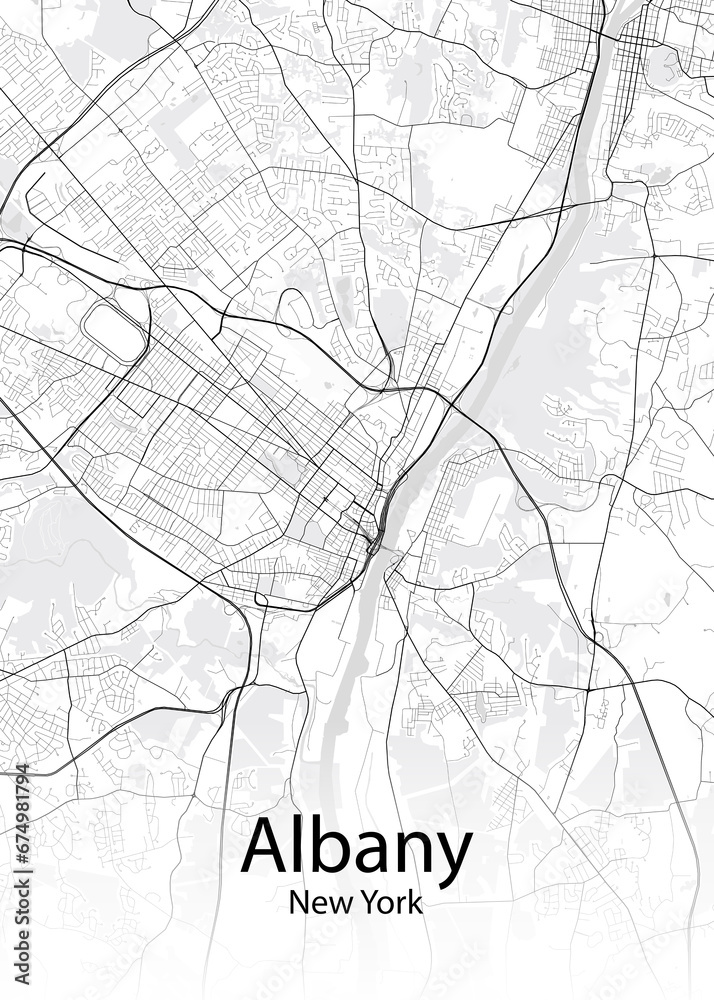 Albany New York minimalist map