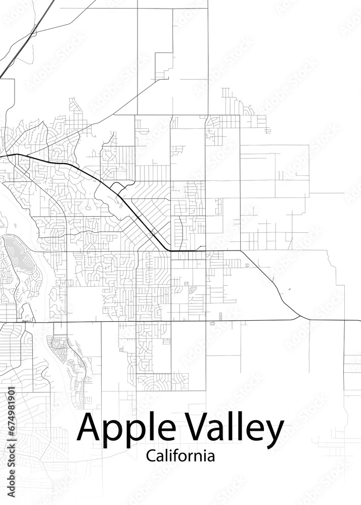Apple Valley California minimalist map