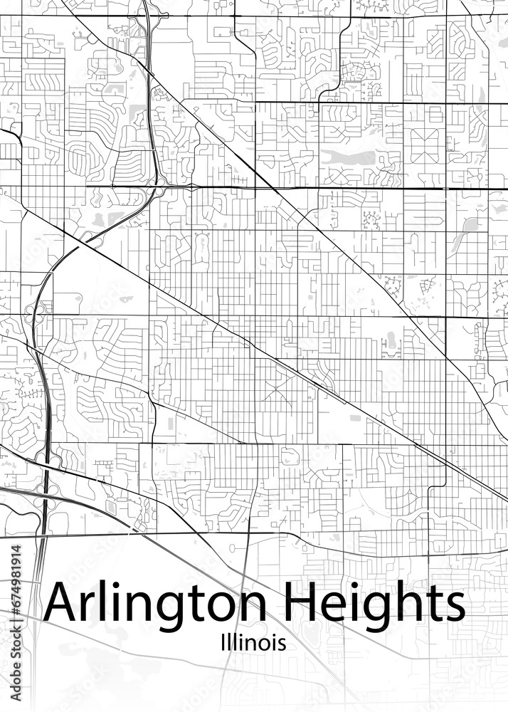 Arlington Heights Illinois minimalist map