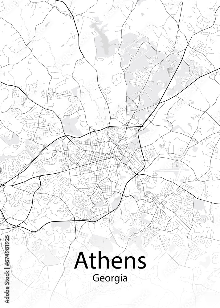 Athens Georgia minimalist map