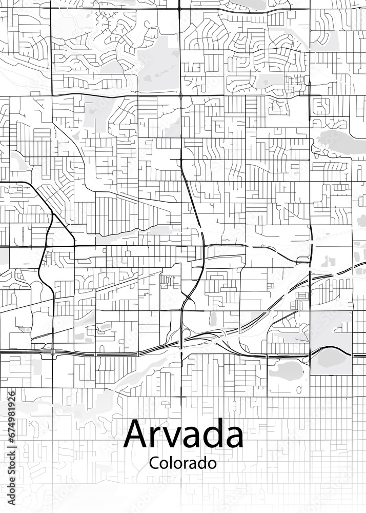 Arvada Colorado minimalist map