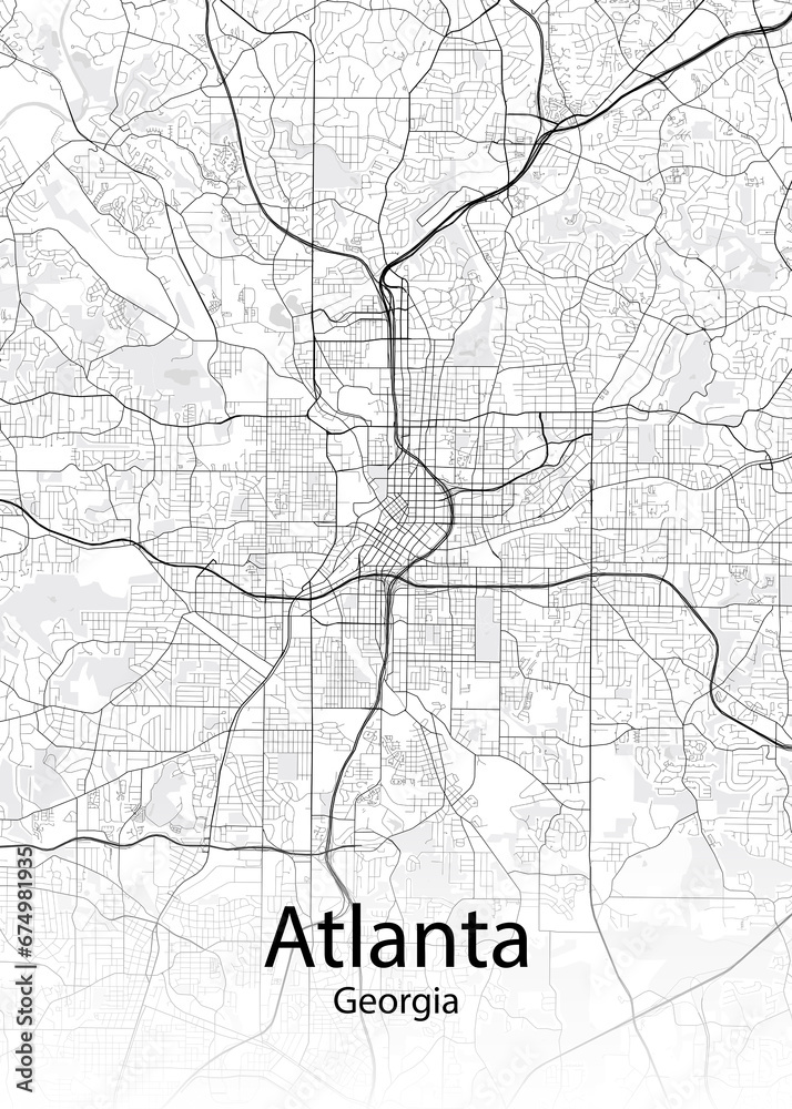 Atlanta Georgia minimalist map