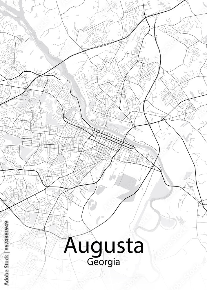 Augusta Georgia minimalist map