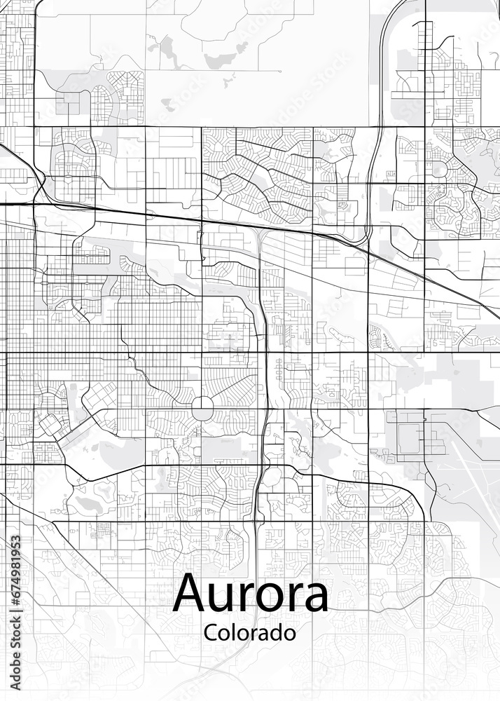 Aurora Colorado minimalist map